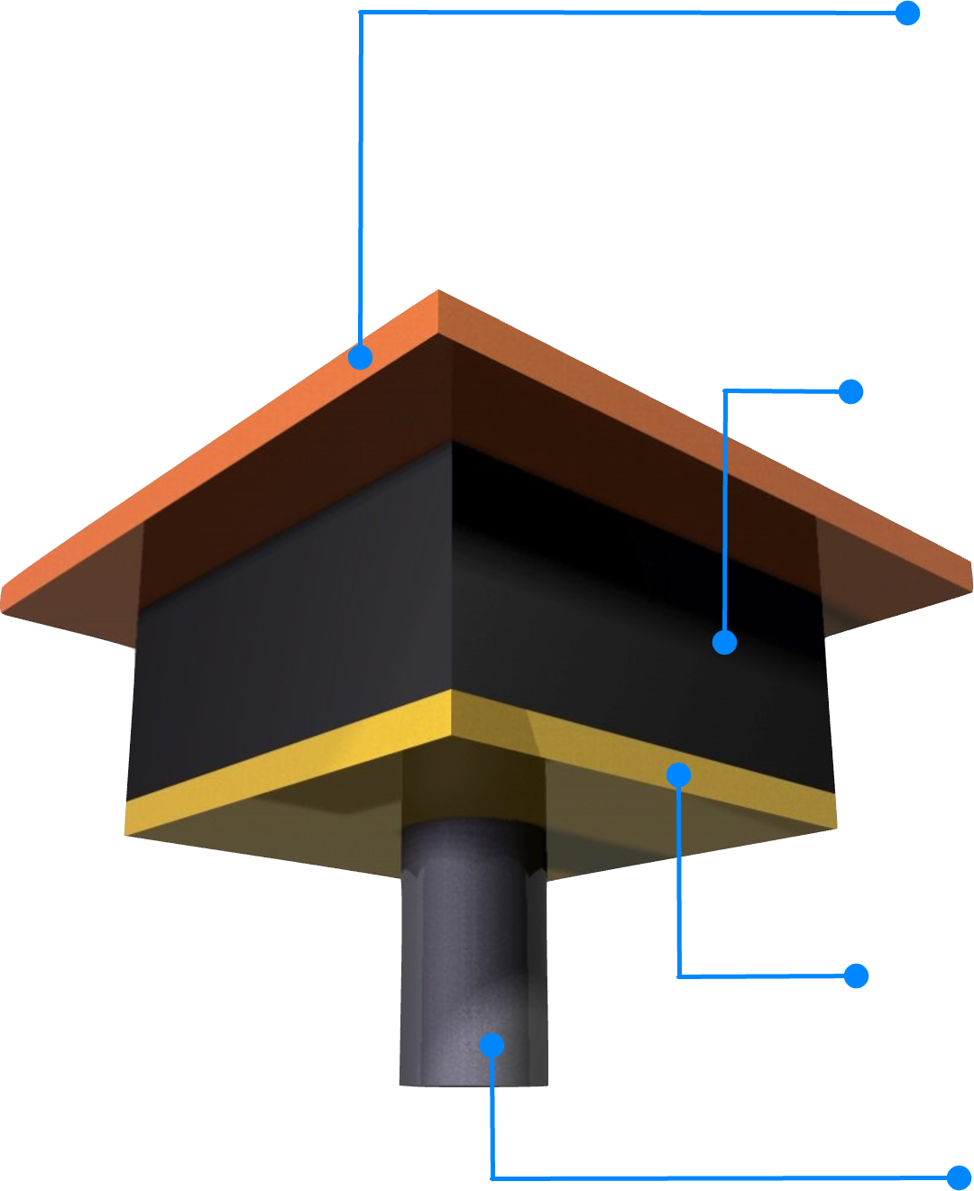 단일앵커형 납 면진받침 조립도