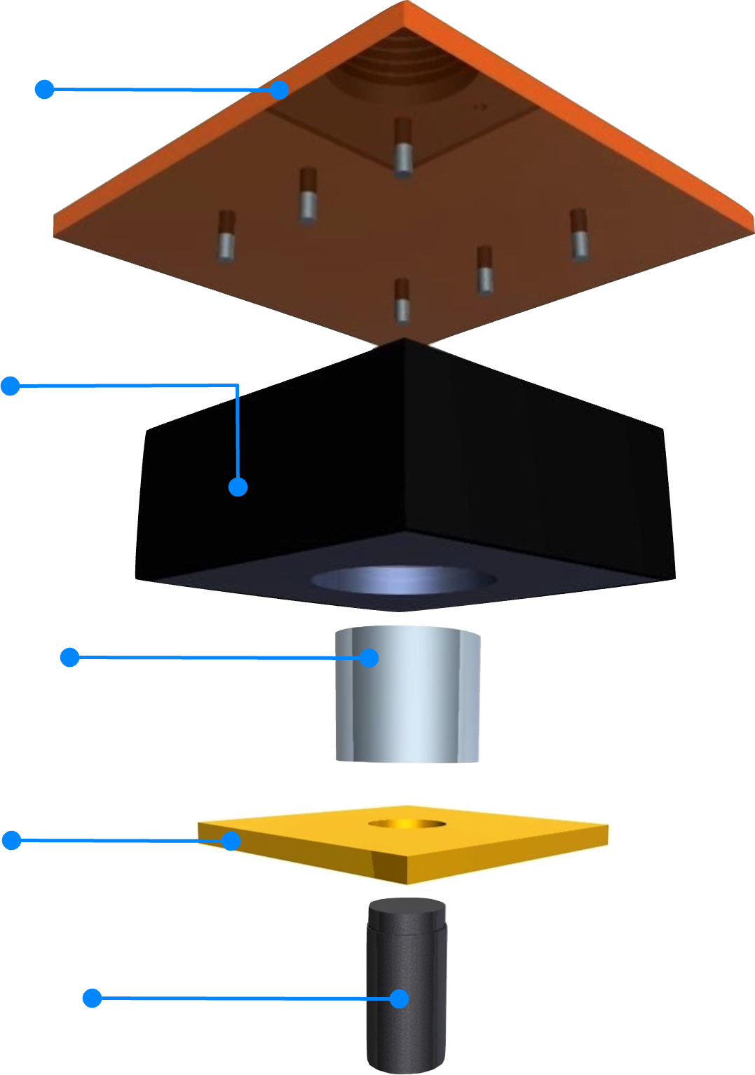 단일앵커형 납 면진받침 분리도